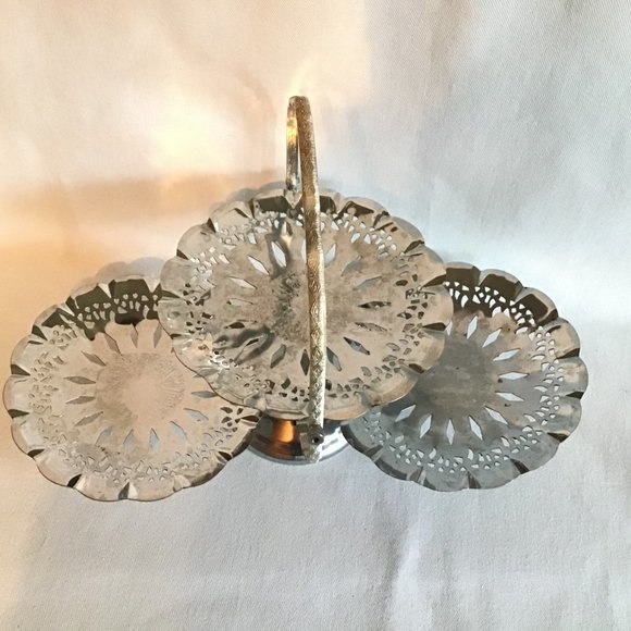 Elegant Silver Tiered Serving Tray - Picture 7 of 9